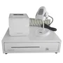 Approx appPOSPACK4180WH V2 - Pack Impresora Térmica 80mm, Lector Códigos Barras 2D, Cajón Portamonedas y Rollos Papel - 203 DPI, USB, Ethernet, Blanco