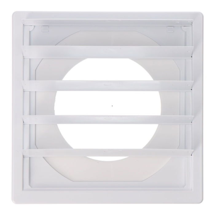 Edm Rejilla Ventilación Cuadrada Empotrable Lamas Móviles 170x170mm ø100mm Abs Blanca