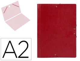 Liderpapel Carpeta para planos A2 cartón gofrado rojo