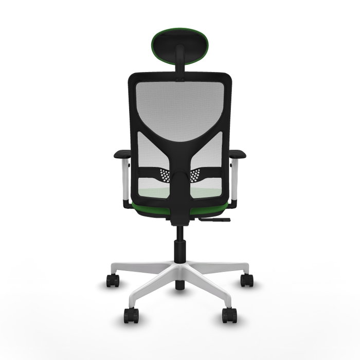 PIQUERAS Y CRESPO Silla de oficina Motilla con mecanismo Sincro, Tela Verde y Malla Blanca