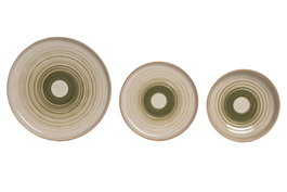 DKD Home Decor Vajilla Básicos Gres Verde 27 x 2.8 x 27 cm Set 18 Piezas Apta Microondas y Lavavajillas