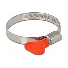 DeLOCK Abrazadera de manguera con tuerca de mariposa 40 - 60 mm, 10 unidades, Rojo
