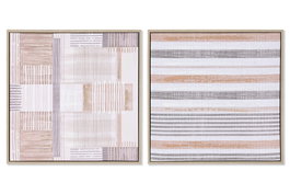 DKD Home Decor Set de 2 Cuadros de Lienzo y PS 52,5x52,5 cm, Surtido Beige y Marrón