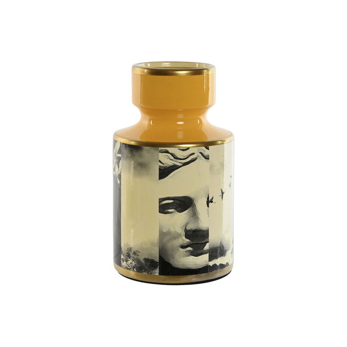 Jarrón Home ESPRIT Amarillo Negro Dorado Porcelana 14 x 14 x 24,5 cm Jarrón Home ESPRIT Amarillo Negro Dorado Porcelana 14 x 14 x 24,5 cm