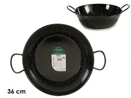 La Dehesa Sartén Honda Esmaltada con Asas de Acero Negro 36 cm (Set de 4)