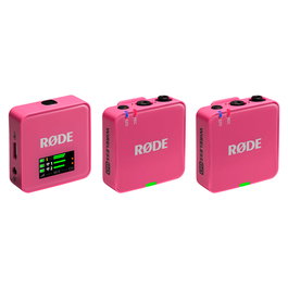 Rode Microphones Wireless GO (Gen 3) - Micrófono Inalámbrico para Mano, Diadema o Solapa, Alcance 260 m, Omnidireccional, Color Rosa, Con Batería Recargable