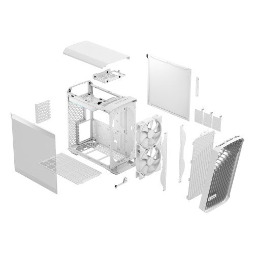 Fractal Design Torrent Compact Blanco - Caja PC ATX, EATX, micro ATX, Mini-ITX, SSI CEB, Ventiladores 2x180mm, Vidrio Templado, FD-C-TOR1C-05
