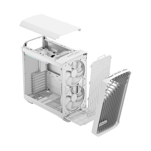 Fractal Design Torrent Compact Blanco - Caja PC ATX, EATX, micro ATX, Mini-ITX, SSI CEB, Ventiladores 2x180mm, Vidrio Templado, FD-C-TOR1C-05
