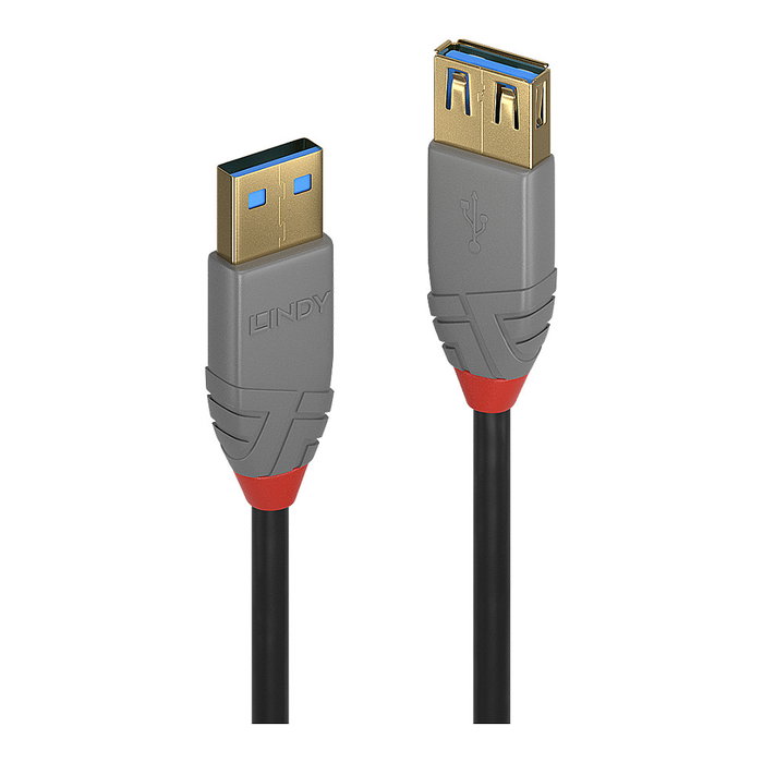 Lindy Cable USB 3.2 Gen 1 (3.1 Gen 1) USB A a USB A, 0,5 m, Negro