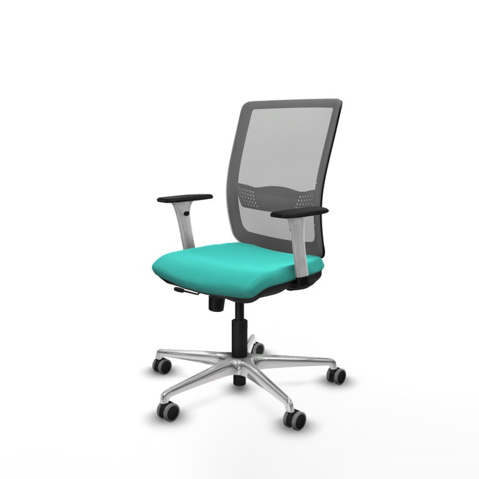 PIQUERAS Y CRESPO Silla de oficina Haches con mecanismo Sincro/Traslack, Turquesa y Gris