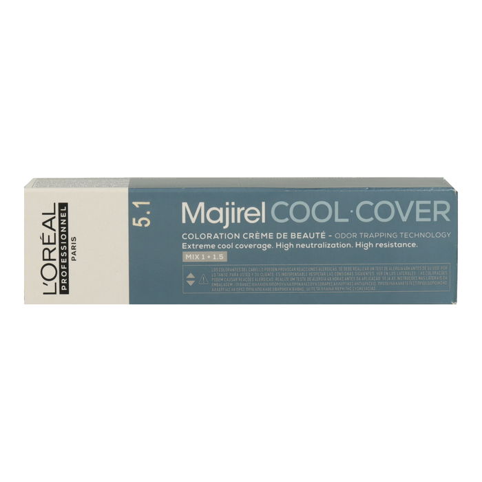 L'Oréal Majirel Cool Cover 5.1 Castaño Claro Ceniza - Tinte Permanente Profesional de 60 ml L'Oréal Majirel Cool Cover 5.1 Castaño Claro Ceniza - Tinte Permanente Profesional de 60 ml