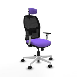 PIQUERAS Y CRESPO Silla Alfera con apoyo lumbar regulable y cabecero, Lila/Negro/Blanco