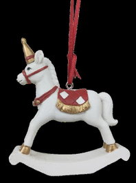 DKD Home Decor Figuras de Caballo en Resina, Pack de 2 Surtido Blanco y Rosa