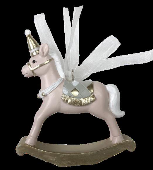 DKD Home Decor Figuras de Caballo en Resina, Pack de 2 Surtido Blanco y Rosa