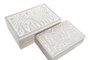 DKD Home Decor Caja Boho Natural Blanco MDF 24 x 16 x 8.5 cm Set 2 Piezas