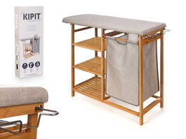 Kipit Planchero Bambú con Cajones Crema 89x12.5x34 cm