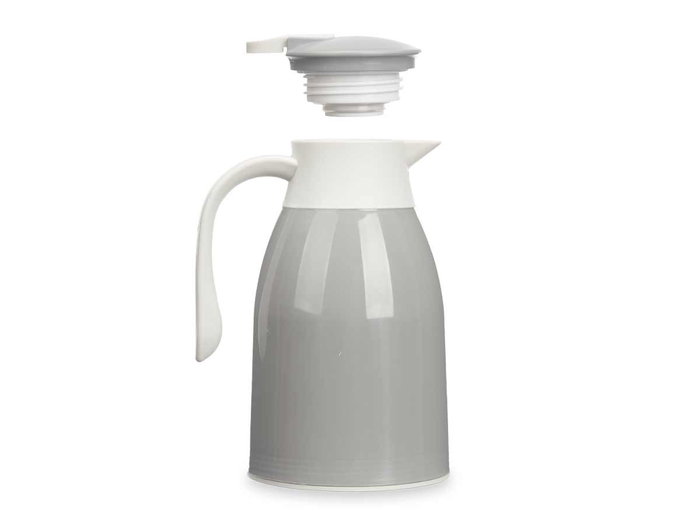 Kinvara Termo Plástico Gris 1L con Interior de Vidrio - Dimensiones 17 x 14 x 26 cm (Set de 12)