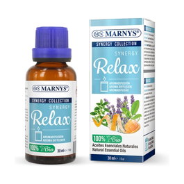 MARNYS Synergy Relax Aceites Esenciales para Relajación y Reducir Estrés - Aroma Dulce Lavanda, Mandarina, Naranja - Difusor 30 ml