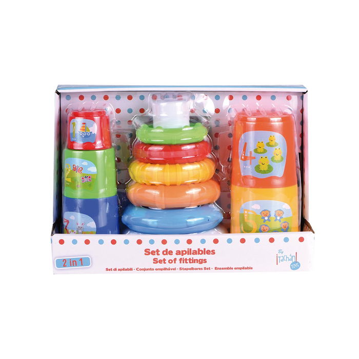 Tachan Piramide + Cubos Apilables 2 En 1 Pl201204 Juguete Estimulacion Motriz +6 Meses