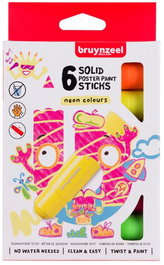 Tempera Solida Bruynzeel Colores Neon Estuche De 6 (Set de 6)