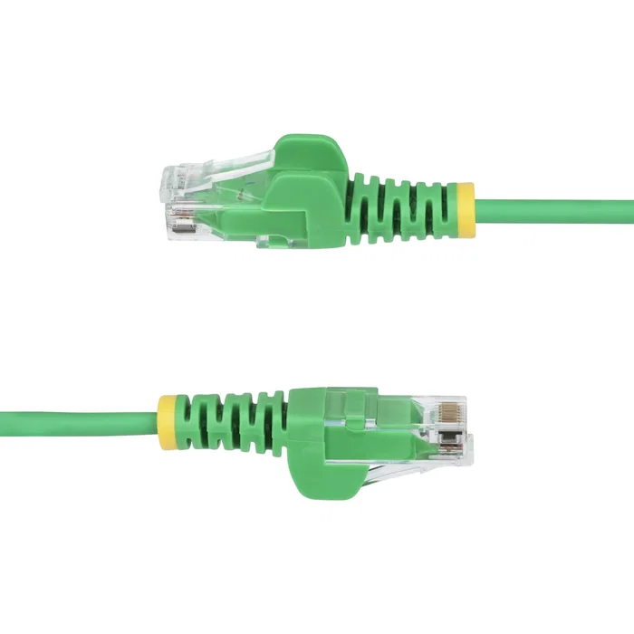 StarTech N6PAT10MGNS Cable Ethernet RJ45 Cat6 Slim 10m, Delgado UTP, PoE++ 100W, Verde, Conectores sin Enganche Chapados en Oro, LSZH