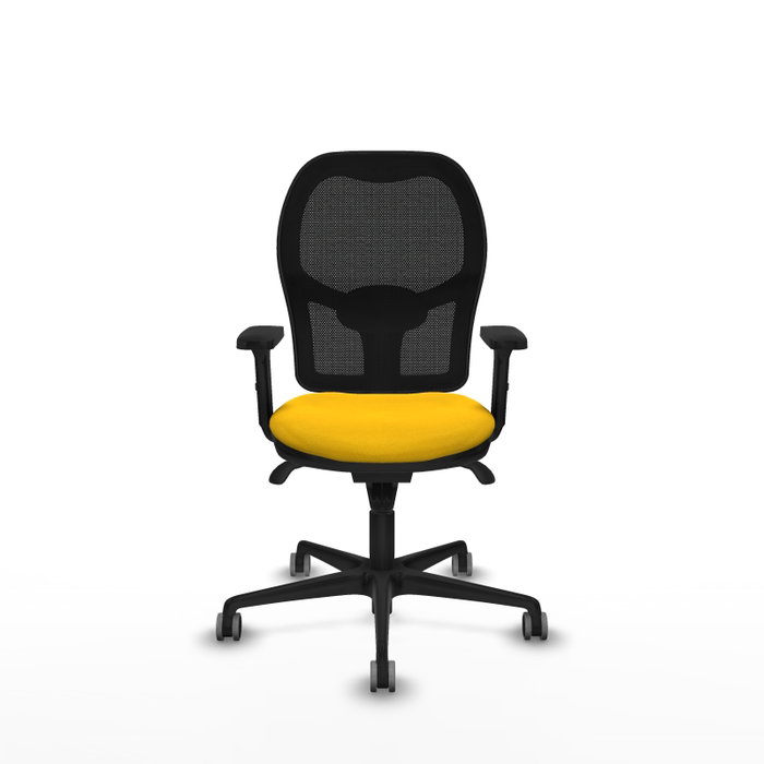 PIQUERAS Y CRESPO Silla de oficina Jorquera con mecanismo Sincro, Amarillo y Negro