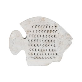 Ixia Figura Pez Blanco Rosado Metal