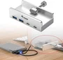Equip Hub USB 128967 de 4 Puertos con Abrazadera Ajustable (2x USB-C, 2x USB-A) en Aluminio