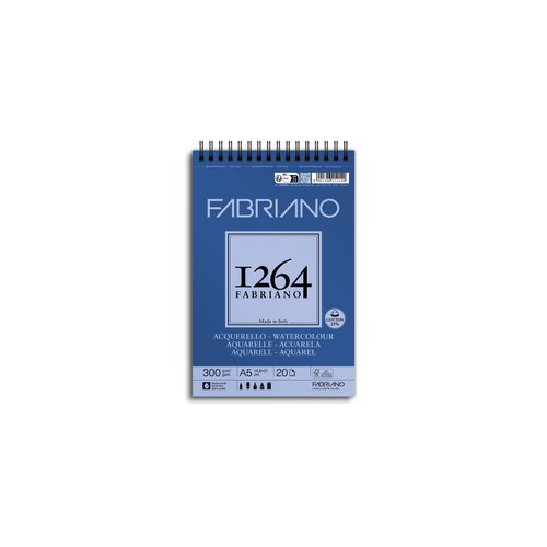 Fabriano Bloc de Dibujo 1264 Acuarela con Espiral Liso Grano Fino A5 300g 20h Fabriano Bloc de Dibujo 1264 Acuarela con Espiral Liso Grano Fino A5 300g 20h