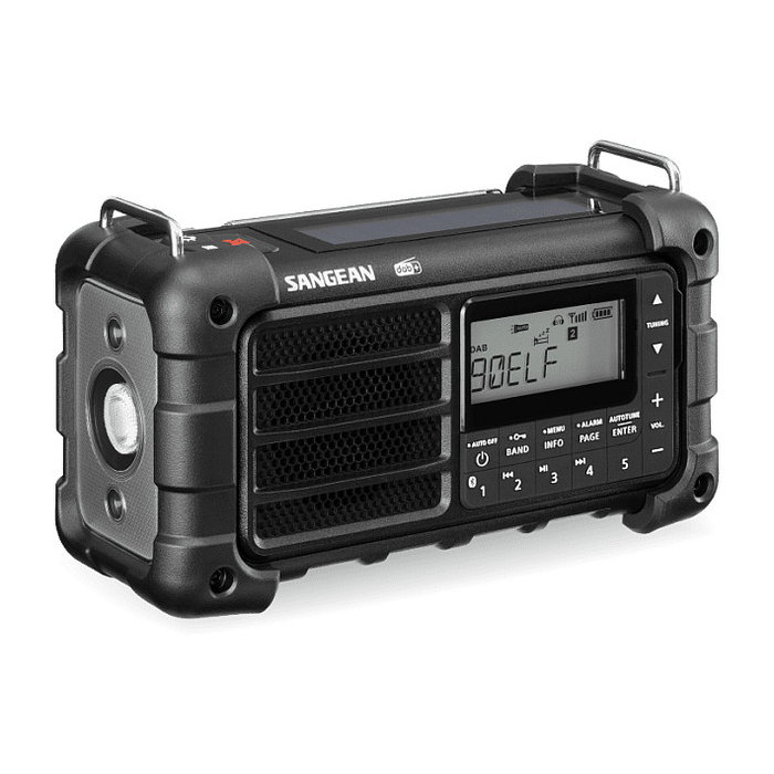 Sangean MMR-99 DAB Radio de emergencia con manivela y solar, negro