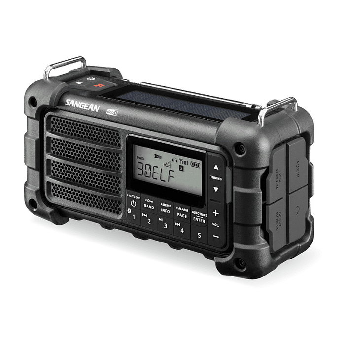Sangean MMR-99 DAB Radio de emergencia con manivela y solar, negro