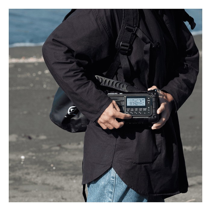 Sangean MMR-99 DAB Radio de emergencia con manivela y solar, negro