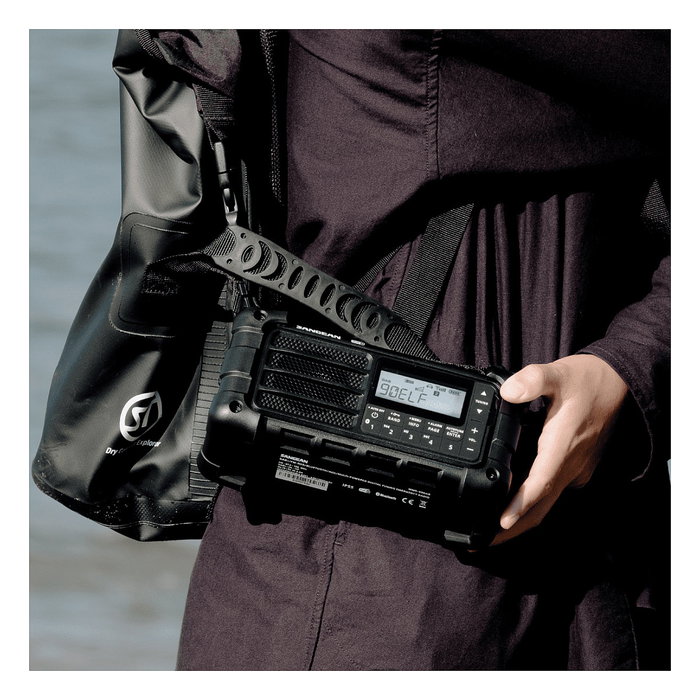 Sangean MMR-99 DAB Radio de emergencia con manivela y solar, negro