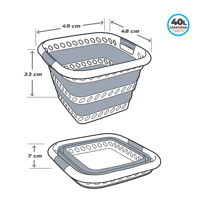 AKTIVE Cesta de Ropa Plegable 40L AKTIVE Cesta de Ropa Plegable 40L