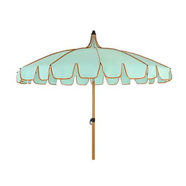 Outdoor Living By Decoris Parasol Verde Agua con Ribete Coral ø195 x 215 cm