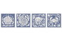 DKD Home Decor Cuadro Papel Maché 50x50 con Diseño de Conchas, Surtido de 4 unidades