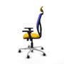 PIQUERAS Y CRESPO Silla de oficina Motilla con mecanismo Sincro/Traslack, Azul y Amarillo