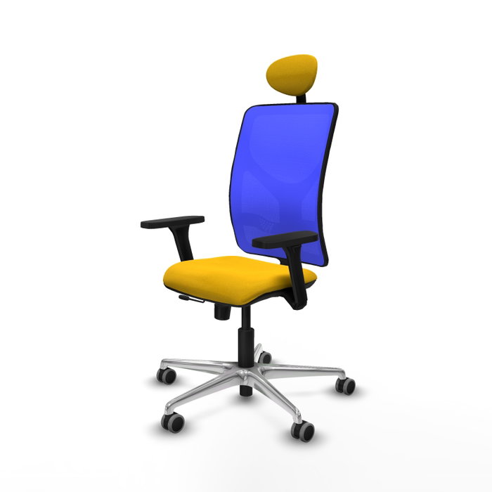 PIQUERAS Y CRESPO Silla de oficina Motilla con mecanismo Sincro/Traslack, Azul y Amarillo PIQUERAS Y CRESPO Silla de oficina Motilla con mecanismo Sincro/Traslack, Azul y Amarillo
