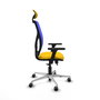 PIQUERAS Y CRESPO Silla de oficina Motilla con mecanismo Sincro/Traslack, Azul y Amarillo