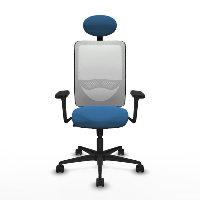 PIQUERAS Y CRESPO Silla de oficina Zulema con mecanismo Sincro, Azul claro y Blanco