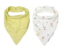 KioKids Set de 2 Bandanas para Bebé en Bambú y Algodón, Suave y Termorreguladora, Amarillo