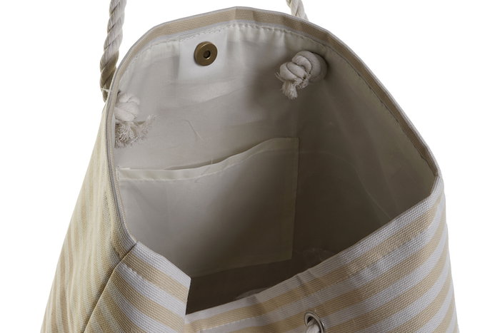 DKD Home Decor Bolso Mediterraneo Azul Marron Poliester Canvas Set 2 Piezas 14 x 50 x 36 cm