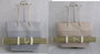 DKD Home Decor Set de 2 Bolsos de Poliéster con Esterilla, Azul y Marrón