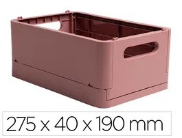 Clairefontaine Skandi Smart Case Midi Caja multiusos A5+ plástico reciclado plegable rosa viejo 275x40x190 mm