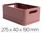 Clairefontaine Skandi Smart Case Midi Caja multiusos A5+ plástico reciclado plegable rosa viejo 275x40x190 mm