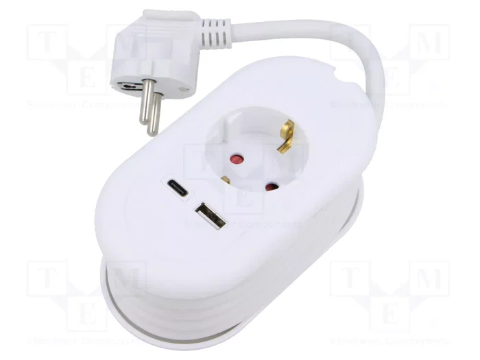 PLASTROL Prolongador de alimentación H05VV-F 3G1,5mm2 1,5m blanco PLASTROL Prolongador de alimentación H05VV-F 3G1,5mm2 1,5m blanco
