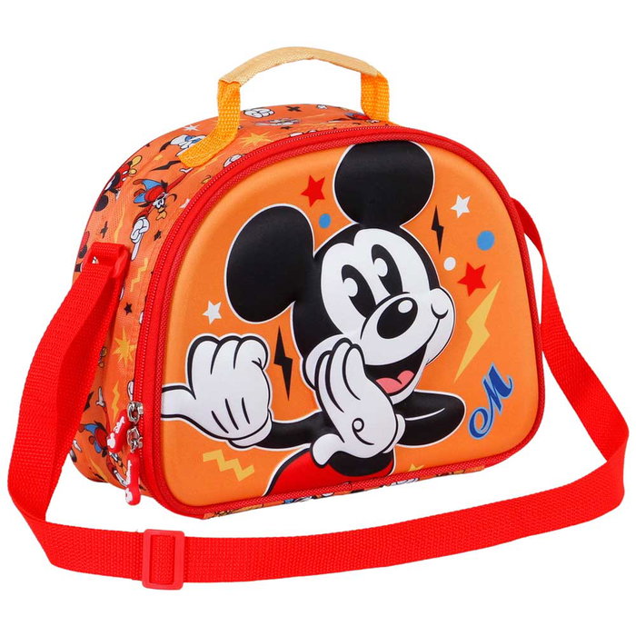 Disney Mickey Mouse Bolsa Portamerienda Infantil 3D Whisper Naranja 5L 20cm