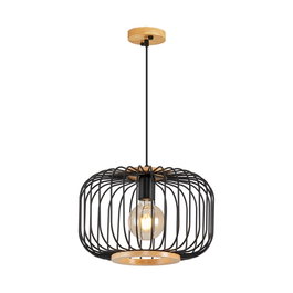 Opviq L1275 Lámpara de araña de madera color negro para salón, 34 cm