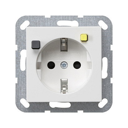GIRA 267703 Enchufe de Protección FI 30mA Blanco Puro, Tipo F, 230V, 16A, Sistema 55 GIRA 267703 Enchufe de Protección FI 30mA Blanco Puro, Tipo F, 230V, 16A, Sistema 55