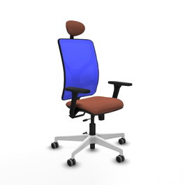 PIQUERAS Y CRESPO Silla de oficina Motilla con mecanismo Sincro/Traslack, Azul y Marrón